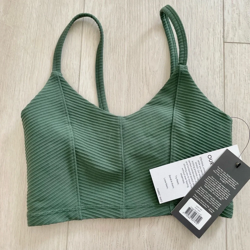 NWT Glyder Charge Sports Bra/Crop Top in Olive